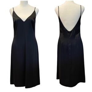 VALENTINO ROMA black silk* slip dress, made in Italy, size EU42/US6